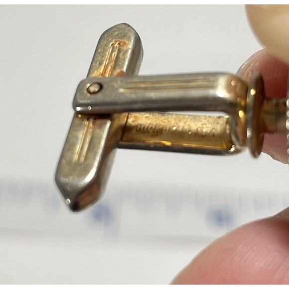 Vintage Goldtone HICKOK Fish Fishing Bass Men's Cuff Links - Picture 4 of 6